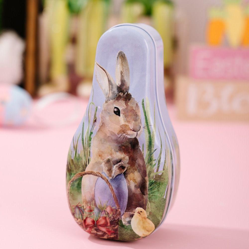 Cartoon Easter Egg Tinplate Case Creative Easter Egg Tin Box Tinplate Candy Box Cookie Container