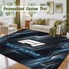 Crystal Velvet Square Rug Custom NameF1 Pattern Non Slip Home Floor Decor Rug