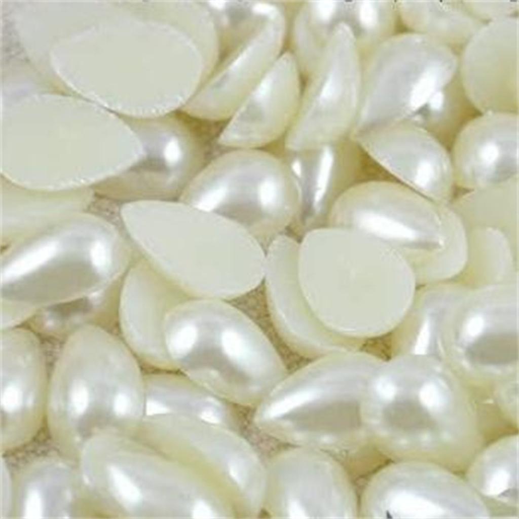 100 шт., жемчужины цвета слоновой кости, овальные бусины со стразами, имитация воды, самодельные жемчужины для скрапбукинга