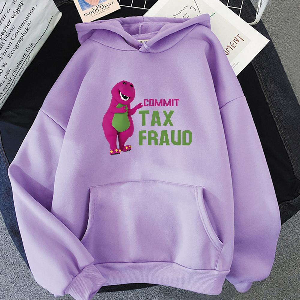 Унисекс Толстовка с длинным рукавом и принтом "Commit Tax Fraud" Из коллекции для активного отдыха на природе УнисексВо Унисекс Толстовки Кавайные Толстовки с мультяшным принтом
