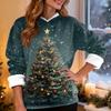 Women's Casual Fashion Plus Velvet Thickened Christmas Print Hooded Sweatshirt