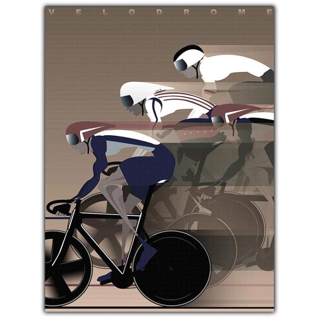 Solid Wood Frame Biker Race Nordic Fashion Art Poster Picture Color Canvas Painting Print Art Wall Decortion Mural Modern Home Room Decor Gift