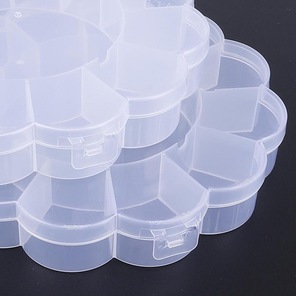 PVC Compartments Adjustable Practical Flower Storage Bead Ring Box Jewelry Presentation Organizer