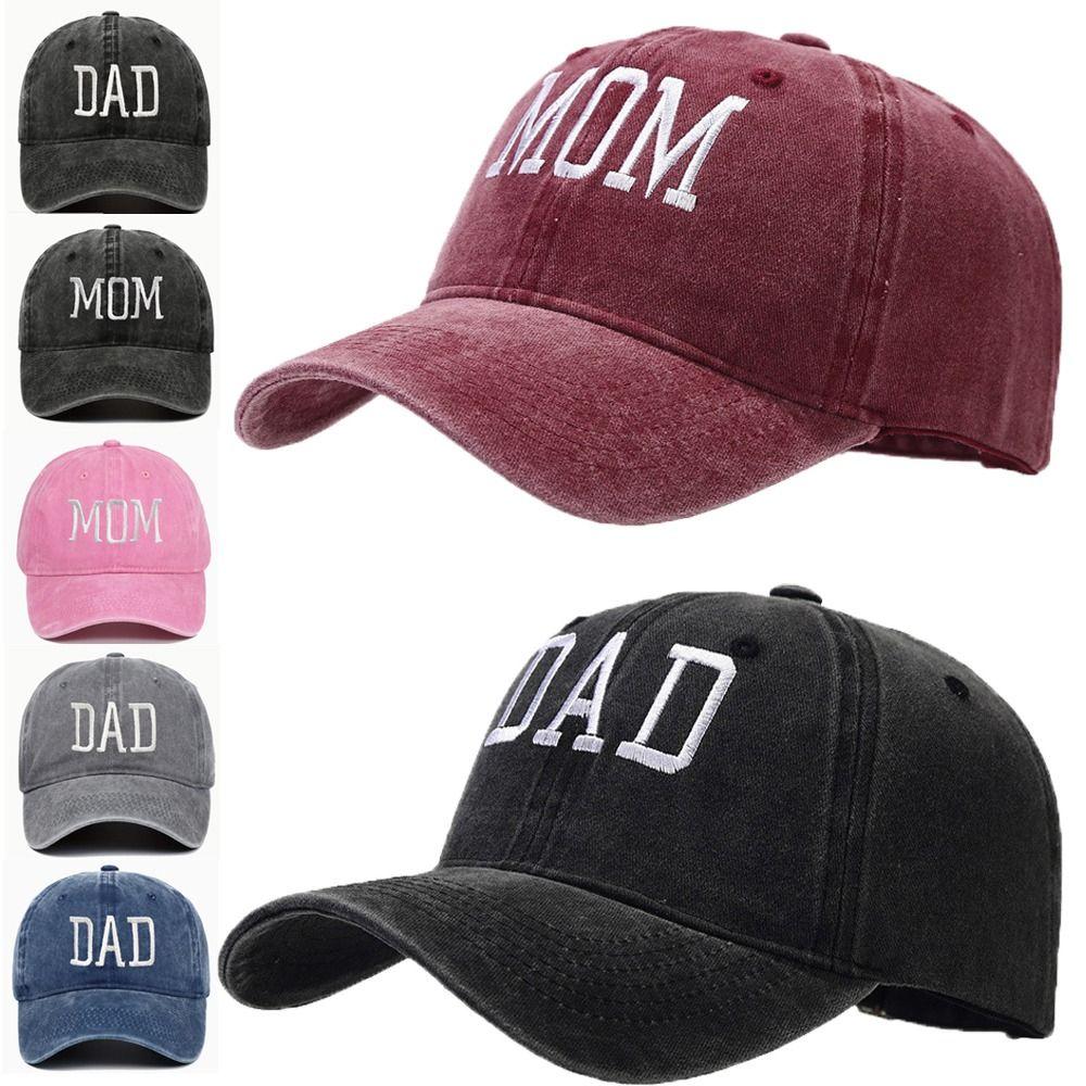 Outdoor Sports Visors DAD MOM Embroidery Baseball Caps Vintage Adjustable Distressed Faded Cap Hiphop Baseball Hats