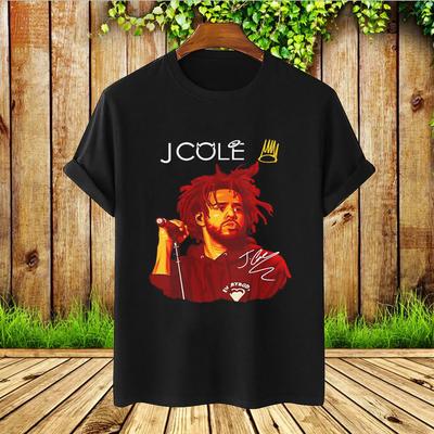 J Cole Подписанная футболка Подарок фанату Черная Все размеры Унисекс