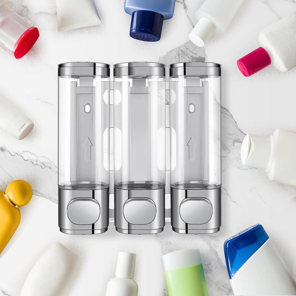 Настенный дозатор и органайзер для душа для ванной комнаты 3-в-1 - можно использовать для шампуня, кондиционера, лосьона для тела, мытья тела, ванной комнаты