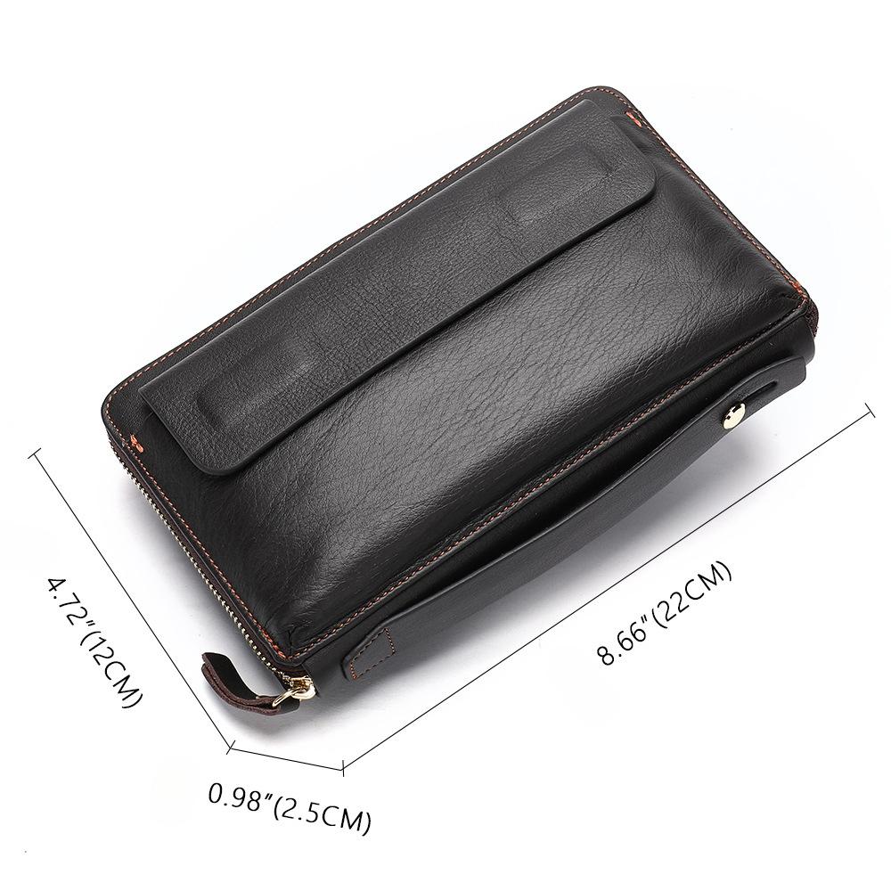 Purses Men's Soft Leather Men's Clutch Business Leather Wallet Long Door Card Bag Large Handbag