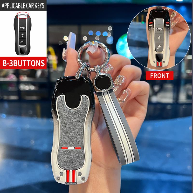 Корпус из цинкового сплава для автомобильного дистанционного ключа Porsche Cayenne Macan 911 Boxster Cayman Panamera, защитный держатель для ключа, автомобильные аксессуары