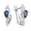 Серебряные серьги с искуственным танзанитом nano 0.775ct (2100799)
