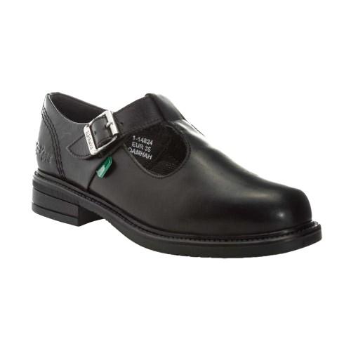 Kickers Girls Lach Leather T-Bar School Shoes