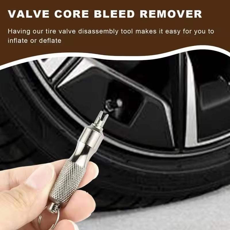 Valve Core Screwdriver Tire Valve Core Stem Remover Tire Remover Keychain For Auto Truck Bike Wheel Repair Tool Accessories