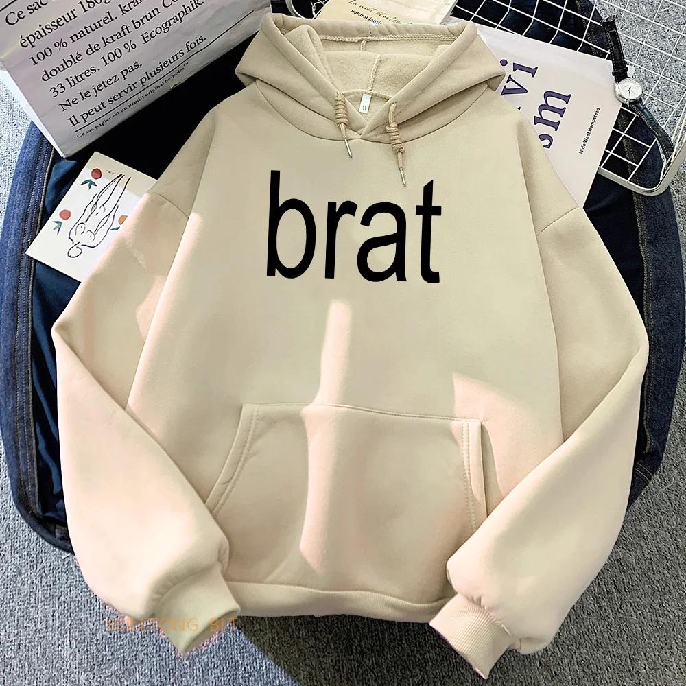 Charli XCX Brat Green Hoodies 2024 Альбом Графический Принт Толстовки Уличная Одежда Женские Рубашки Длинные Рукава Женщины Sudaderas