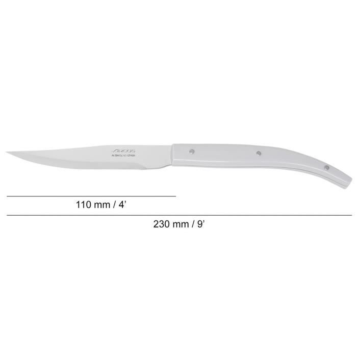 Couteaux à Steak — ARCOS — Set de 4 — Lame en Acier Inoxydable NITRUM® — Manche Ergonomique — 110/230 мм