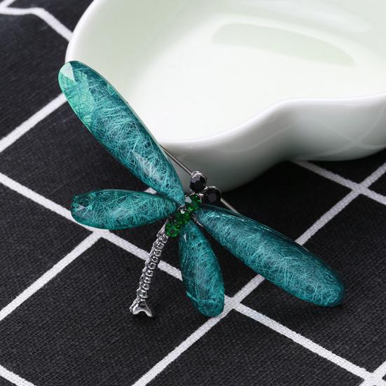 Ослепительная брошь в виде насекомых-стрекоз, мультяшная акриловая брошь с кристаллами, универсальное пальто, аксессуары для одежды, корсаж