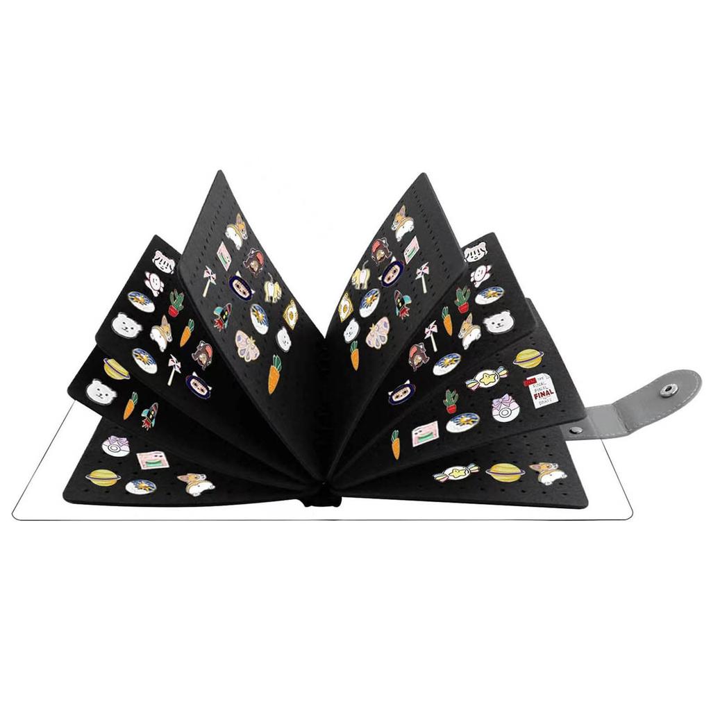 Pin Showcase and Storage Album Pin Display Case Felt Texture Pin Storage Album Pin Showcase Holder for Enthusiasts