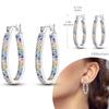 925 Sterling Silver Hoops Earrings Hypoallergenic Hoops Earrings with Zirconia Fashion High Quality Jewelry for Women Girls