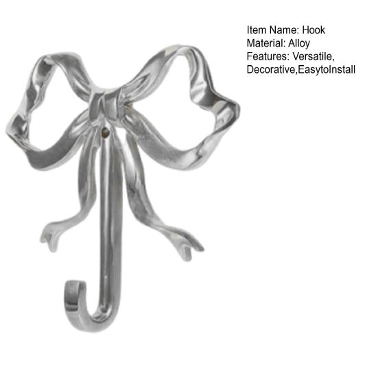 Metal Bow Shape Wall Hooks Decorative Key Bag Hanging Hook Load-bearing Towel Hat Jacket Key Holder for Home Decor