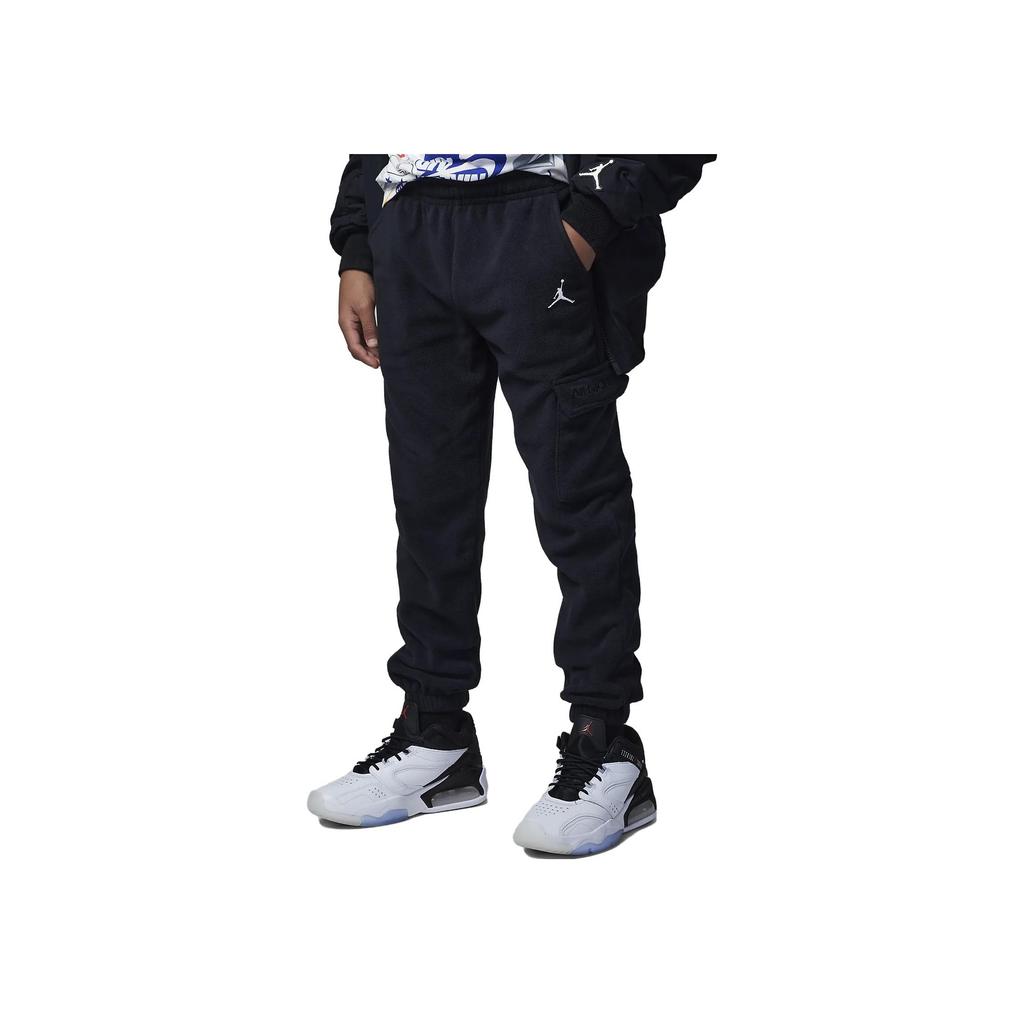 Jordan Детские вязаные спортивные штаны однотонные с принтом логотипа флисовые спортивные штаны детские брюки черные FB9488-010