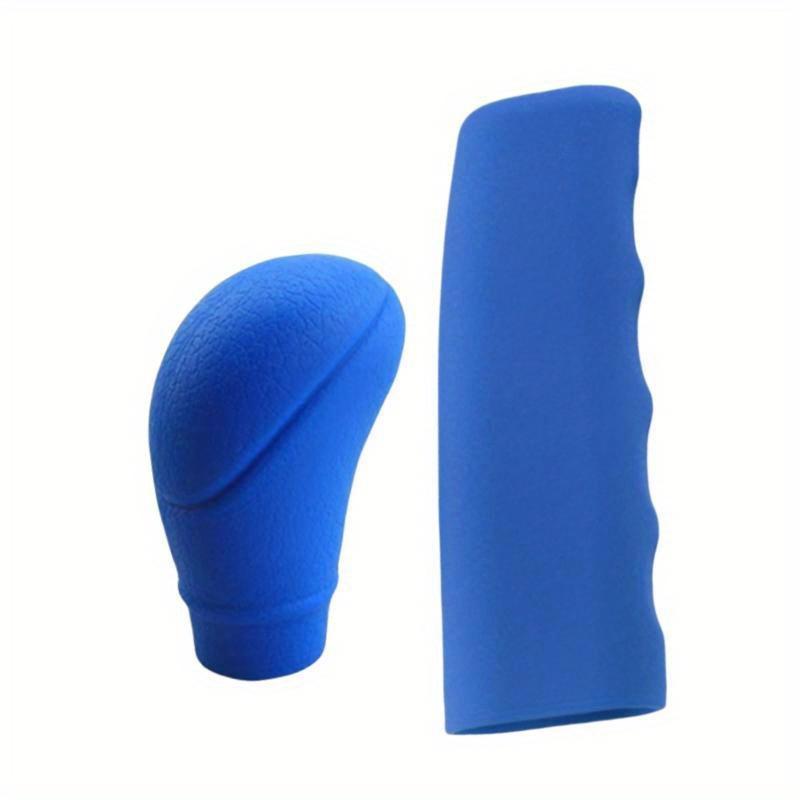 2pcs Car Auto Universal Silicone Shift Gear Knob Covers Handbrake Sleeve Protectors Car Styling Accessory Durable Knob Cover, Gear Shift Knob Cover