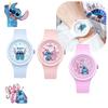 Последние детские часы Stitch для девочек, силиконовый ремешок, круглые кварцевые детские часы, для мальчиков, студенческие часы, подарок, игрушки Para Ninos