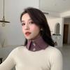 Knitted Button Fake Collar Pullover Scarf for Women's Korean Version Versatile High Neck Sweater Decoration Neck Protection Warm