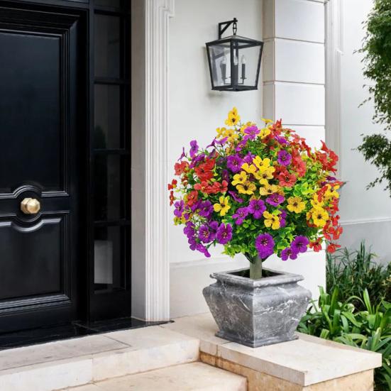 Искусственное самшитовое топиарное шарообразное дерево с опорой в землю, устойчивое к ультрафиолетовому излучению, устойчивое к погодным условиям, искусственная зелень, фиолетовые кустарники, садовые искусственные растения из самшита, кусты