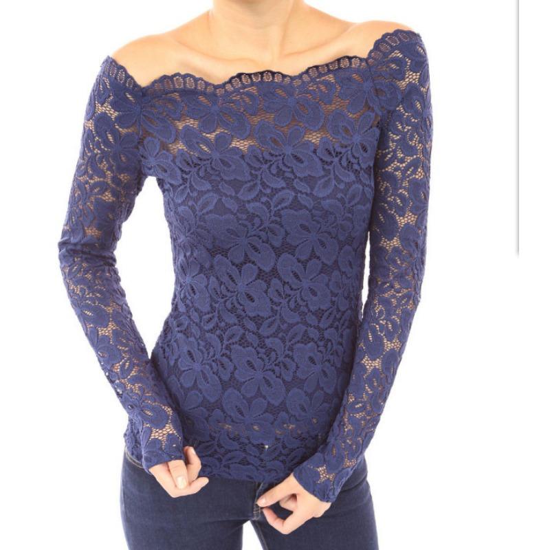 YYFS Женская мода повседневная весна осень однотонный принт длинный рукав одно плечо блузки и рубашки