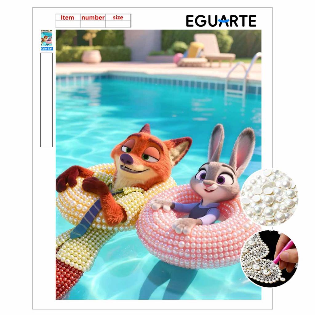 Disney Жемчужная Живопись Зверополис Ручная Работа DIY Жемчужные Камни Картины Поделки Особая Форма Домашнее Украшение Стен