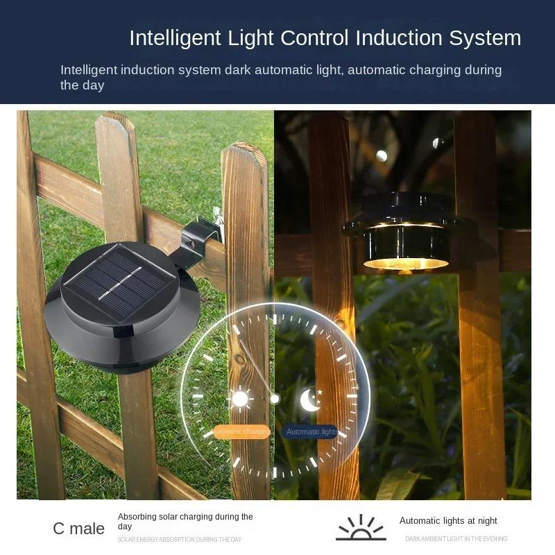 Outdoor Solar Gutter Lights 3 9 LEDs Fence Light Waterproof Security Lamps For Eaves Garden Landscape Pathway B Solar Lights