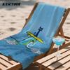 Surfing Blue Cat Oversized Microfiber Beach Towel Sand Proof Quick Dry, Absorbent for Swimming Pool Travel Camping