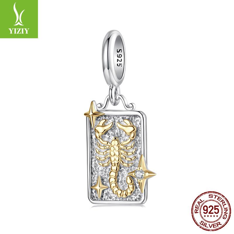 S925 Стерлинговое Серебро Подвеска Двенадцать Созвездий Ювелирные Аксессуары Персонализированные Универсальные DIY Бусины