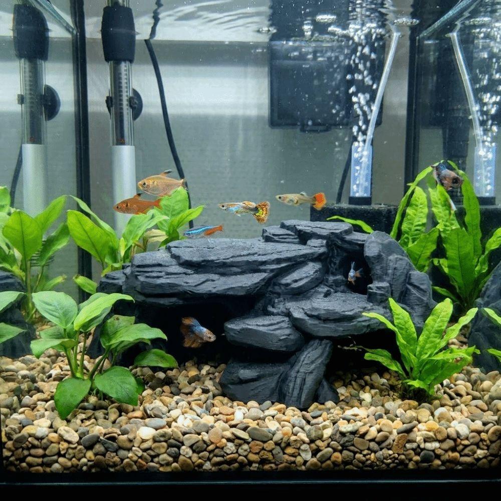 Realistic Texture Fish Tank Rockery Ornaments Reptile Resting Place  Turtle Resting Terrace