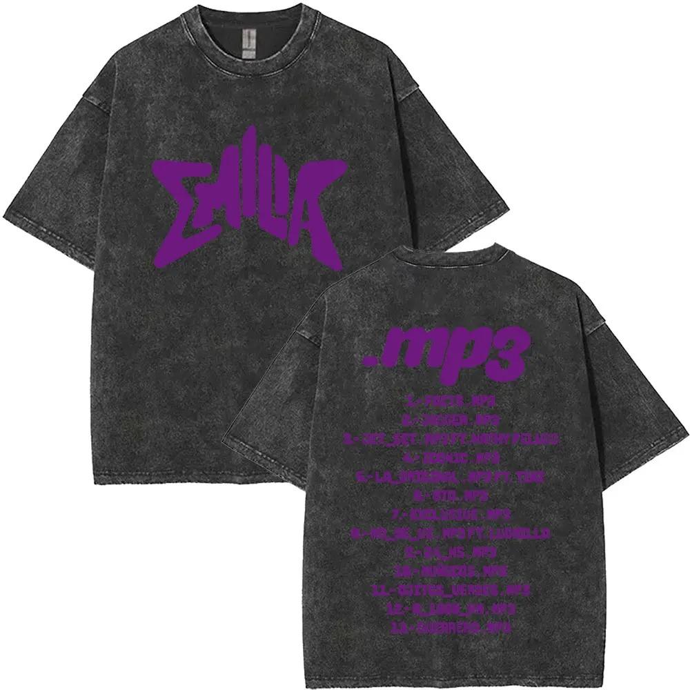 FAMOUS Singer Emilia Mernes MP Global Tour Mercah Tshirt Women Men Fashion Washed Retro Cotton Tops Loose Casual Oversized Tee