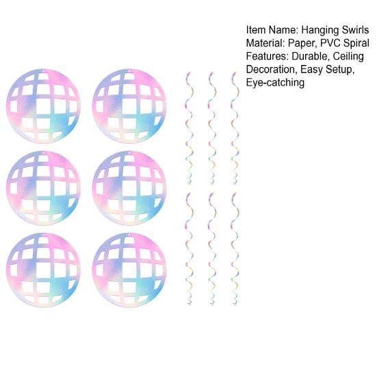 Подвесные завитки в стиле диско-шаров 70-х годов, вырезанные элементы для вечеринок в стиле ретро-диско, баннеры, растяжки, подвесные украшения для потолка, товары для вечеринок по случаю дня рождения 1970-х годов