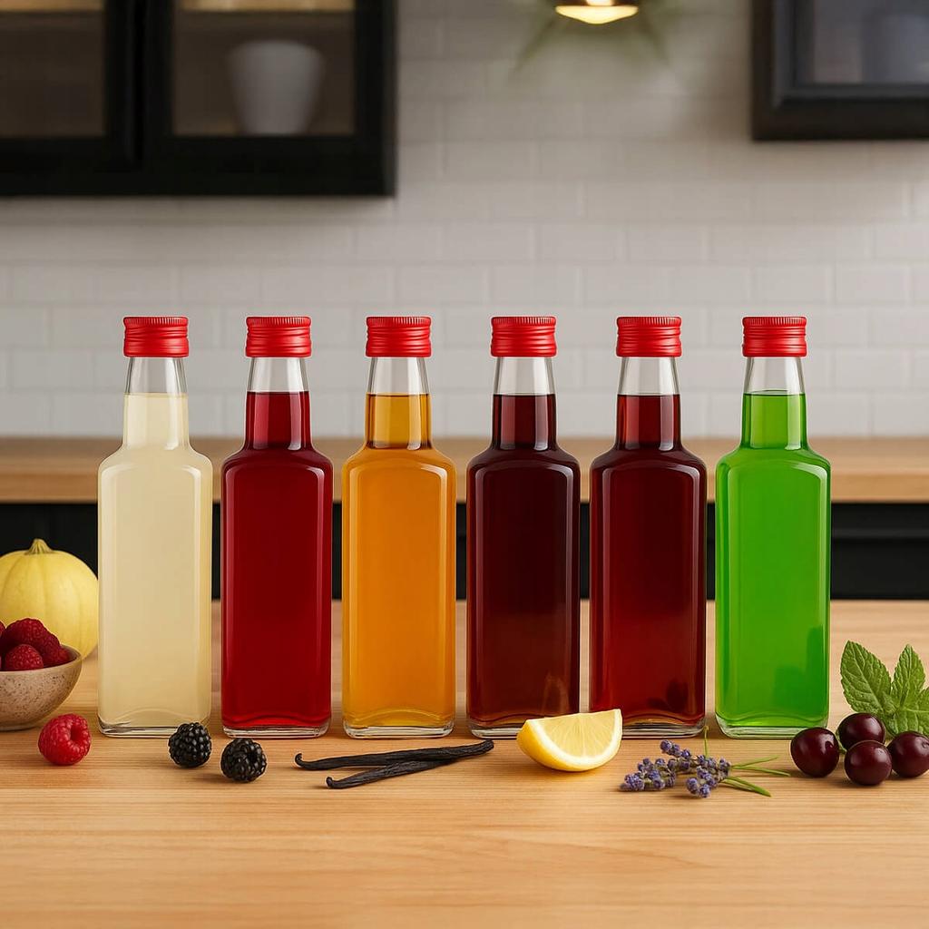 5x WHISKY Glass Bottle Container 250ml for Whiskey Liqueur and Tinctures Gift
