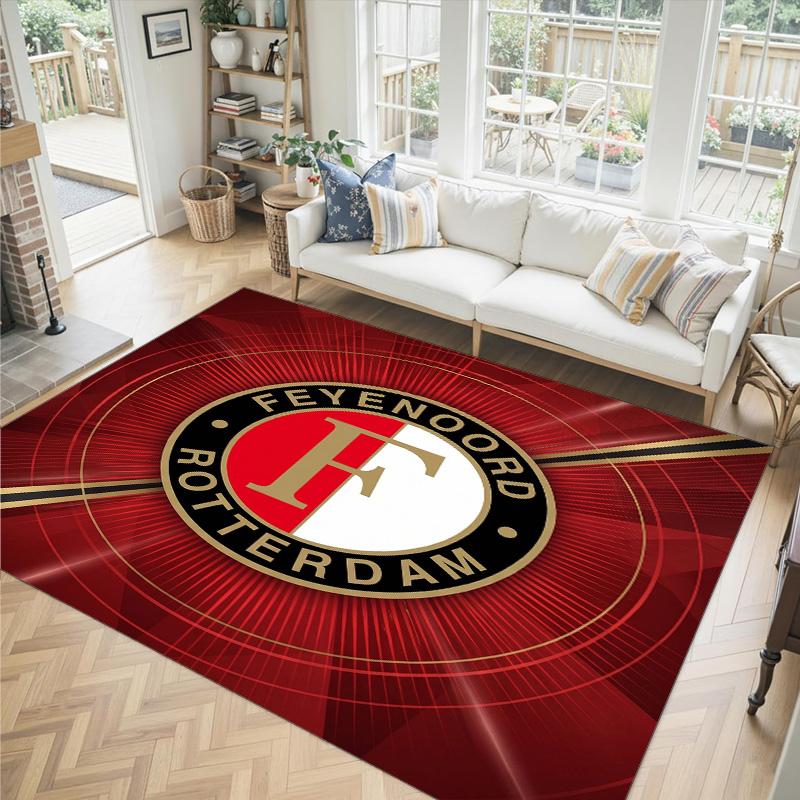 Feyenoord Design Crystal Velvet Carpet Cozy Non?Slip Printed Rug For Bedroom Living Room Entrance