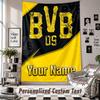 Wall Hanging Tapestry With Custom Name & Text, Borussia Dortmund Decorative Tapestry For Bedroom