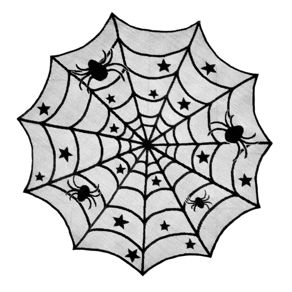 Dark Style Halloween Tablecloth Hand Washable Bat Curtain Creative Lace Curtain Door Decor