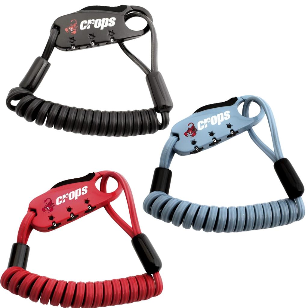 Crops MINI Кабель-замок из пены с эффектом памяти 2 мм Двойной x Q-BIRO 900 мм, 3-значный циферблат, SPD04-BR90-31 (Индиго синий)