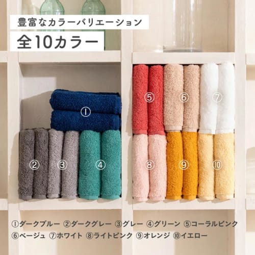 UCHINO Yokubari Towel Face Towels, Set of 4, Dark Blue, Available in 10 Colors, Patented, Absorbent, Quick-Drying, Antibacterial, Odor-Resistant, Ligh