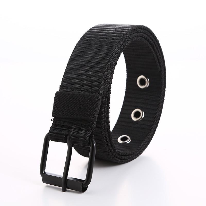 Мужские повседневные ремни, сплошной цвет, простой пояс, металлический ремень с отверстием, черная металлическая пряжка, мужские аксессуары для одежды