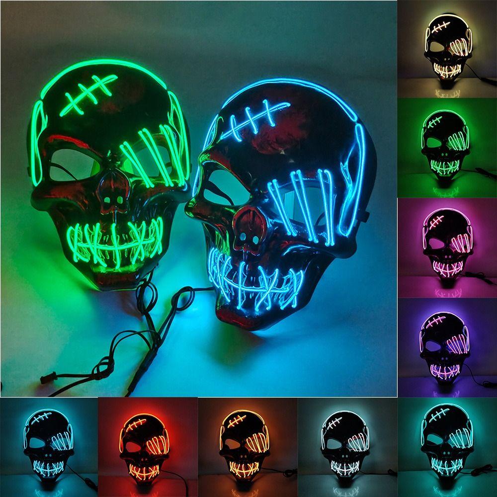Headwear Skull Glowing Mask PP Costume Props Gothic Full Face Mask  Party Supplies