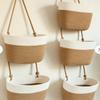 Handwoven Woven Hanging Organizer 3-Tier Wall Mount Storage Bag Cute Wall Hanging Pouch  Entryway