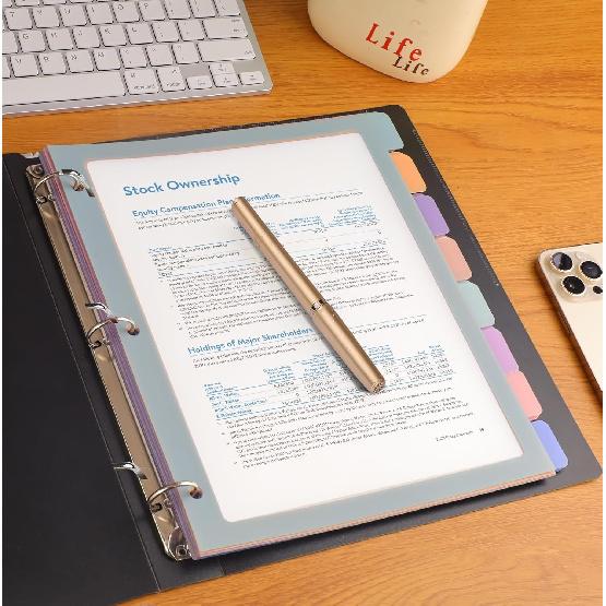 HABGP 2 Set 8 Tab Binder Dividers for 3 Ring, Plastic Binder Dividers with Tabs Letter Size Multicolor, Pastel Colors 3 Hole Punch Clear Page Folder
