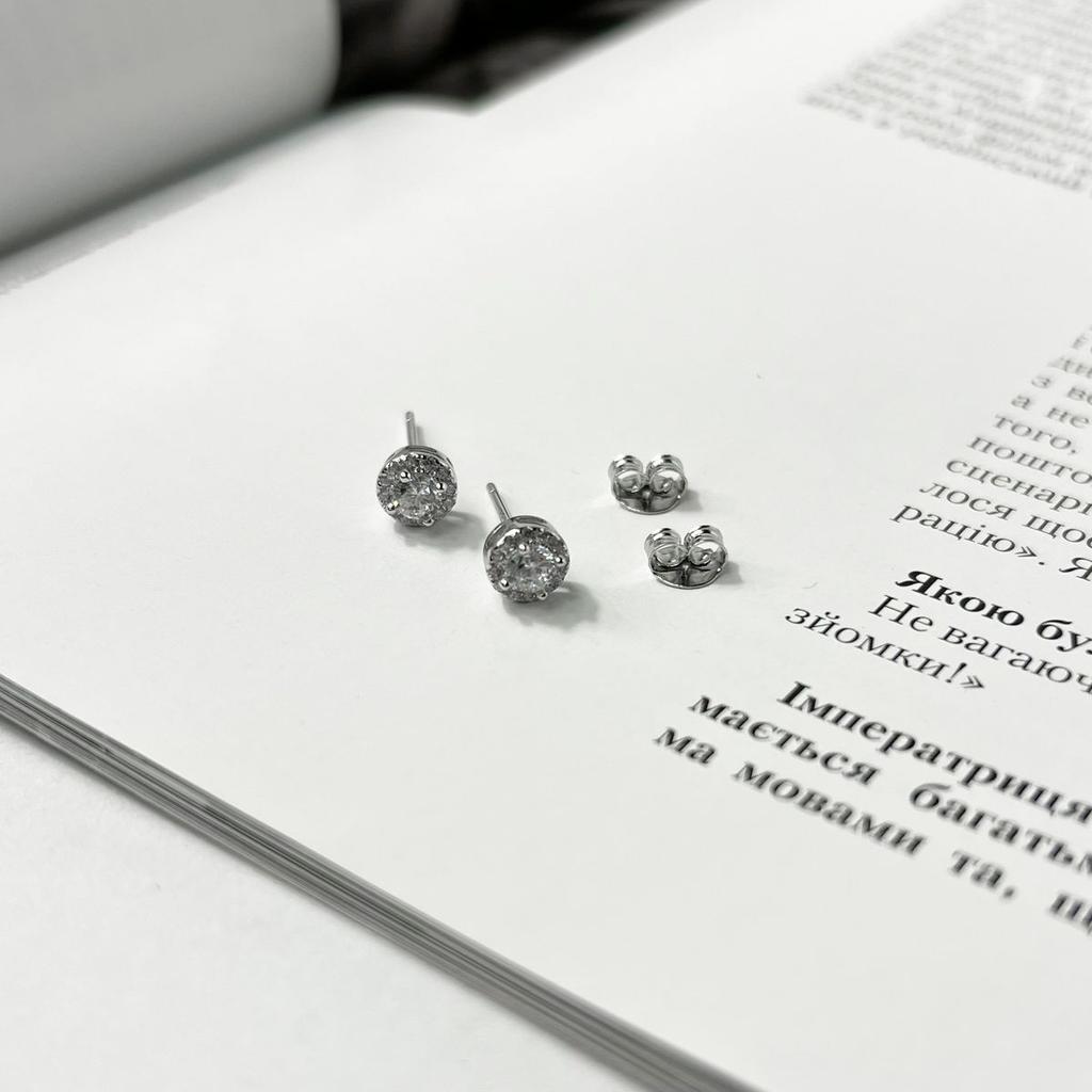 Серебряные серьги с фианитами (2137535)