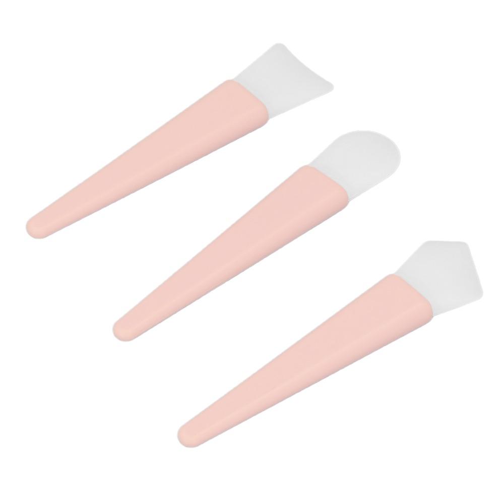 3pcs Lightweight Design Silicone Brush Applicator Kit Easy to Clean Soft Makeup Brushes Home Use