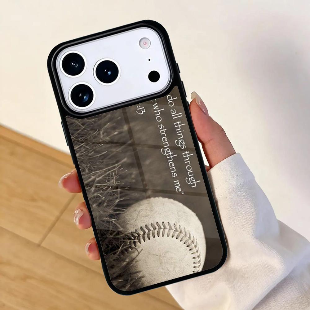 Softball baseball Christian Quote Phone Case For Apple iPhone 17 air 16 Pro Max 15 Pro Max 14 13 12 11 Mini Back Cover