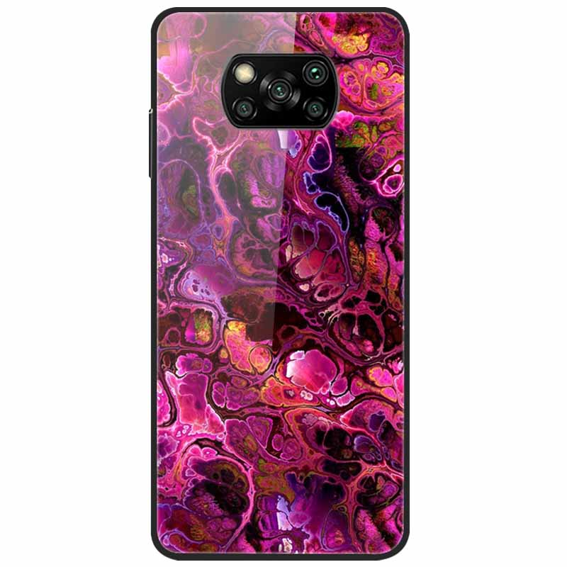 For Poco X3 Pro Case Fashion Cute Tempered Glass Luxury Coque Covers for Xiaomi Poco X3 NFC Cases PocoX3 X 3 Bumper Protector