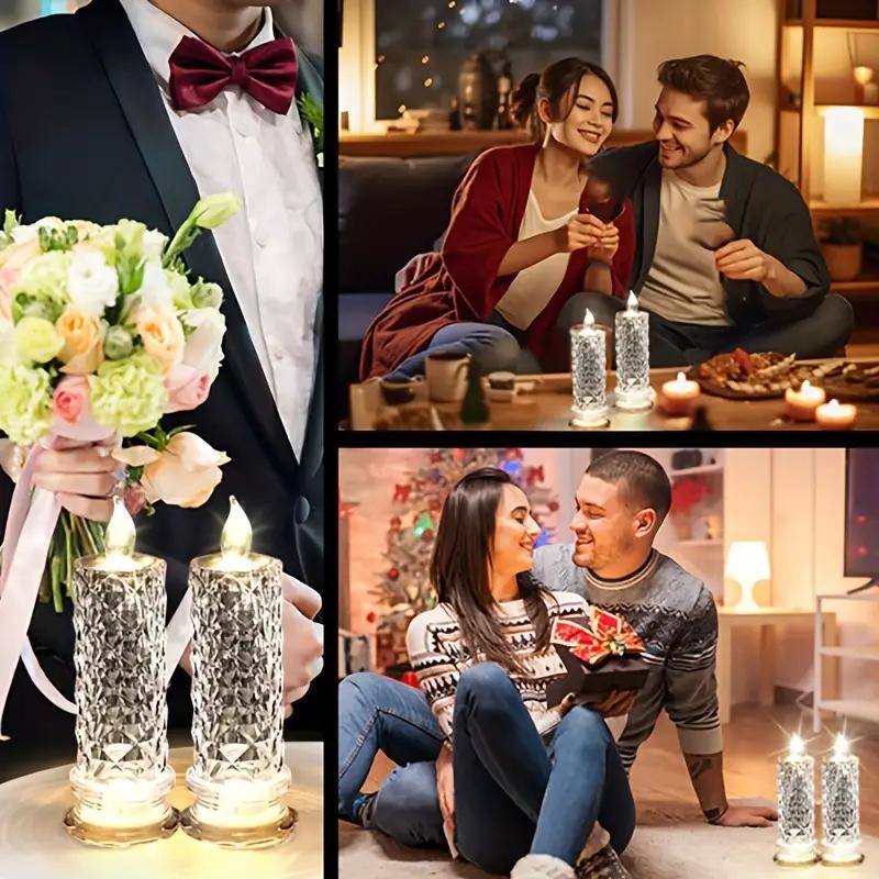 2pcs LED Flameless Candles Night Lights Romantic Lamp Family Gatherings Candlelit Dinners Wedding Birthday Bedroom Holiday Decor
