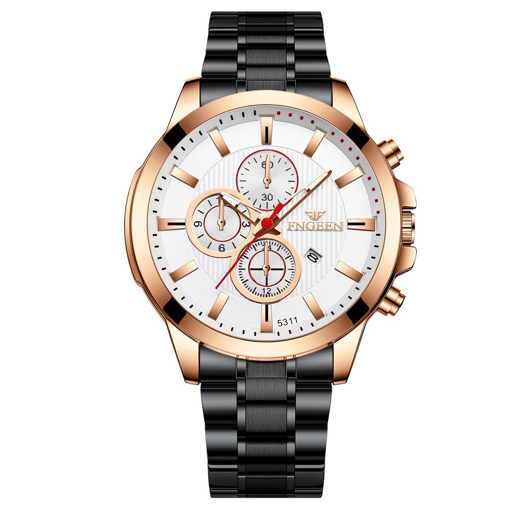 Лучший бренд, спортивные часы, повседневные мужские водонепроницаемые кварцевые часы, светящиеся мужские деловые часы из черного золота